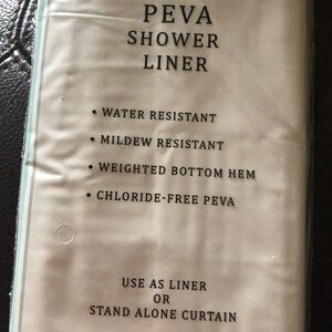 Shower curtain liner new 70”x 72” lightweight PEVA water resistant chloride free